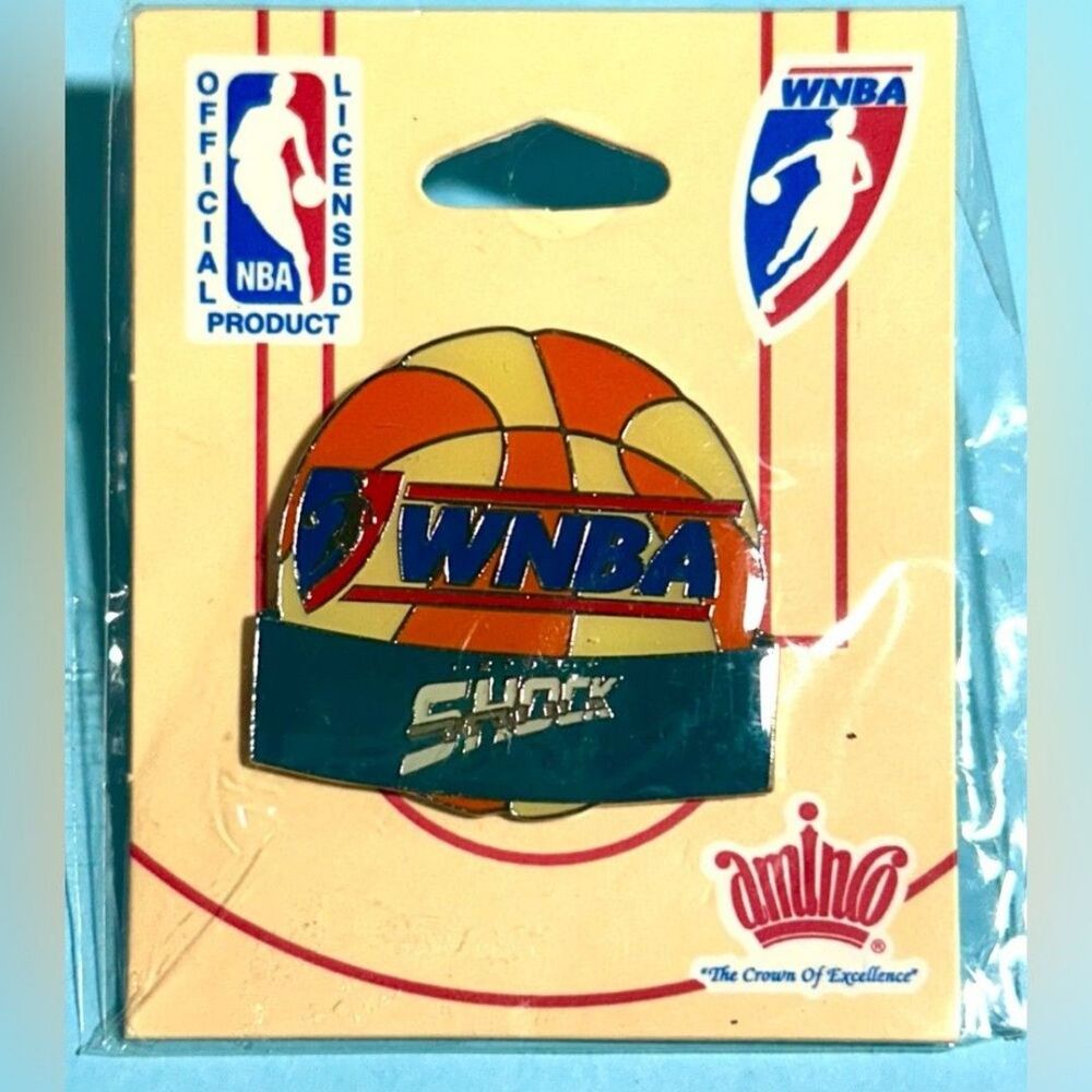 WNBA Detroit Shock Souvenir Logo Pin  -New old Stock